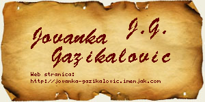Jovanka Gazikalović vizit kartica